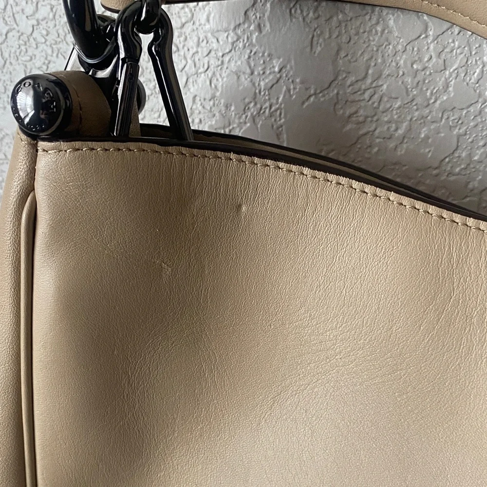 COACH Beachwood Beige Leather Snap NOMAD Hobo Shoulder Bag Purse #36026 - Picture 11 of 16